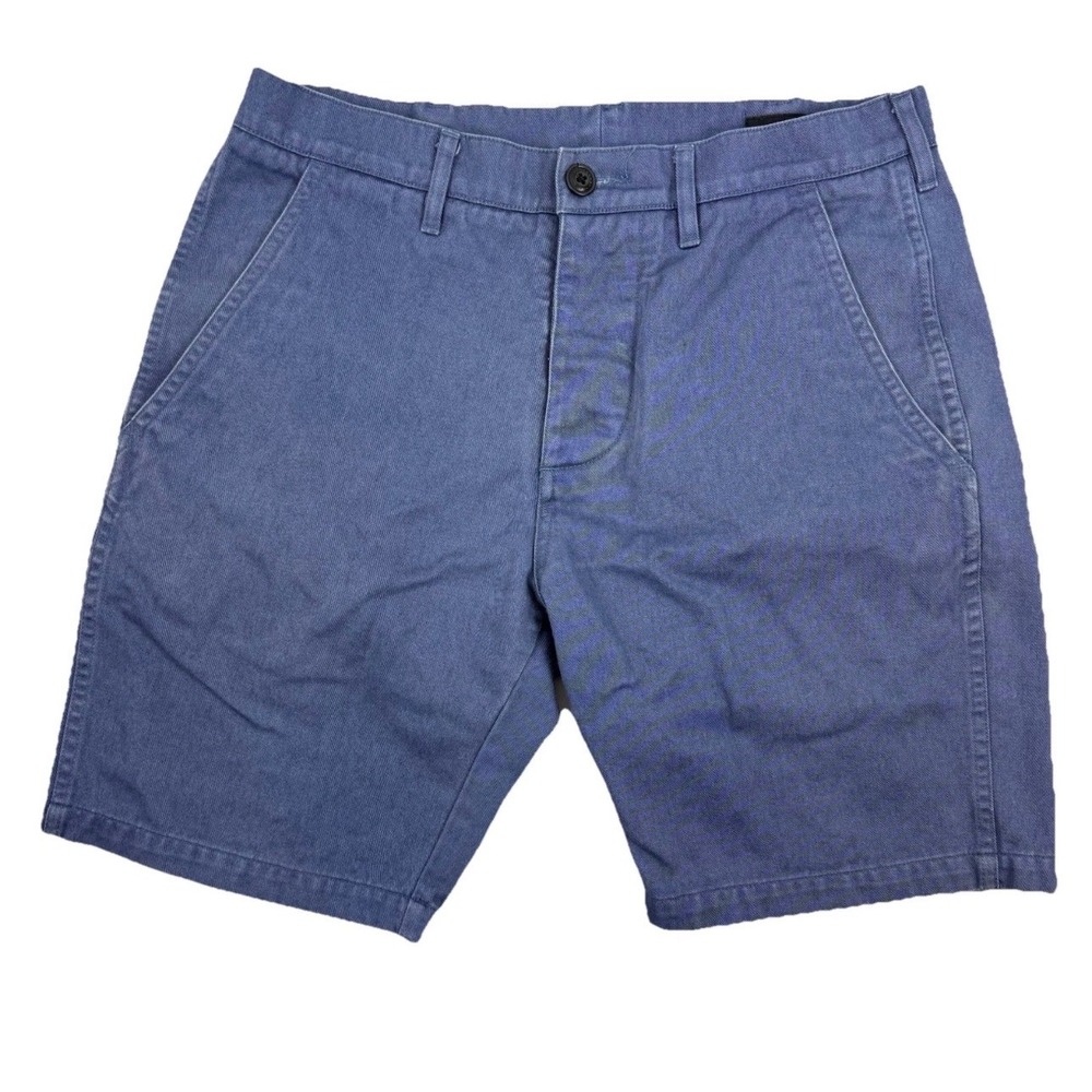 Wings + Horns Chino Shorts Mens 28 Blue Cotton Button Fly Made in Canada